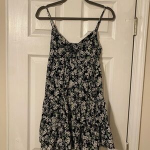 Green Floral Spaghetti Strap Dress